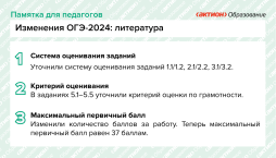 Изменения ОГЭ 2024 Литература (Актион Образование https://1obraz.ru)